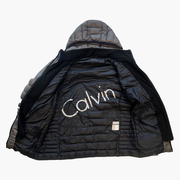 CALVIN KLEIN Detachable Hood Packable Down Puffer Jacket (Gray | Medium) - Picture 10 of 12